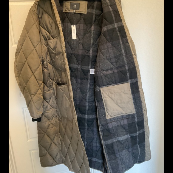 Banana Republic Men’s Oversized Quilted Carcoat - L/XL. Light olive green - Picture 6 of 9